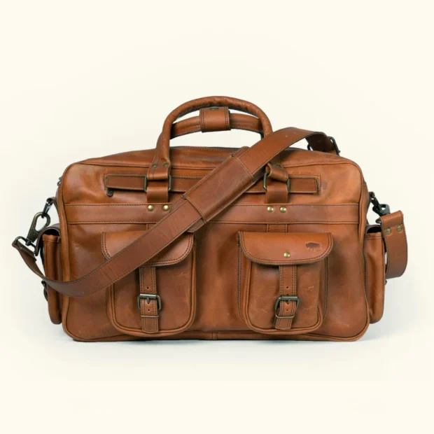 Roosevelt Buffalo Leather Pilot Bag - Large