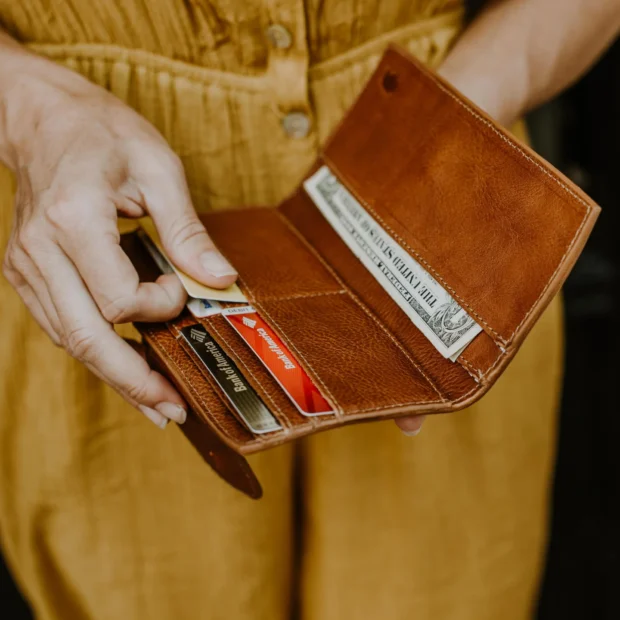 Madison Leather Checkbook Wallet - Image 4